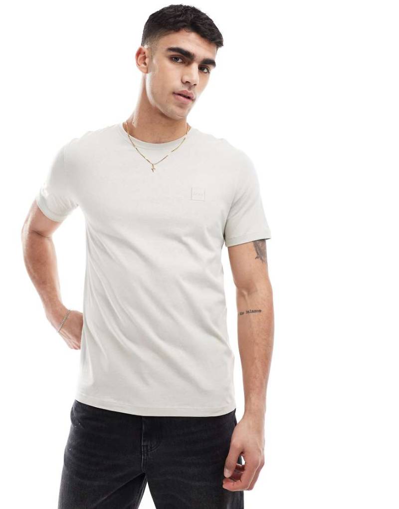 BOSS Orange - Tales - Locker geschnittenes T-Shirt in Beige mit Box-Logo-Neutral von BOSS Orange