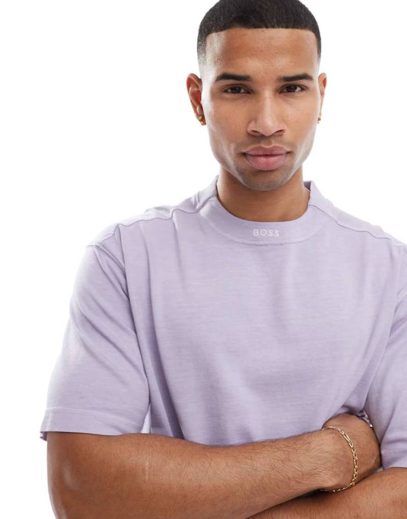 BOSS Orange - Te-Dye - Lässig geschnittenes T-Shirt in Flieder mit Logo am Ausschnitt-Lila von BOSS Orange