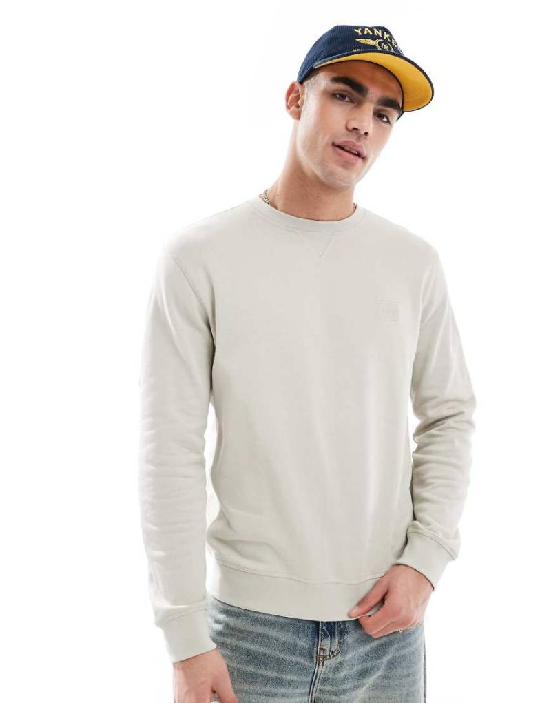 BOSS Orange - Westart - Locker geschnittenes Sweatshirt in Beige mit Box-Logo-Neutral von BOSS Orange