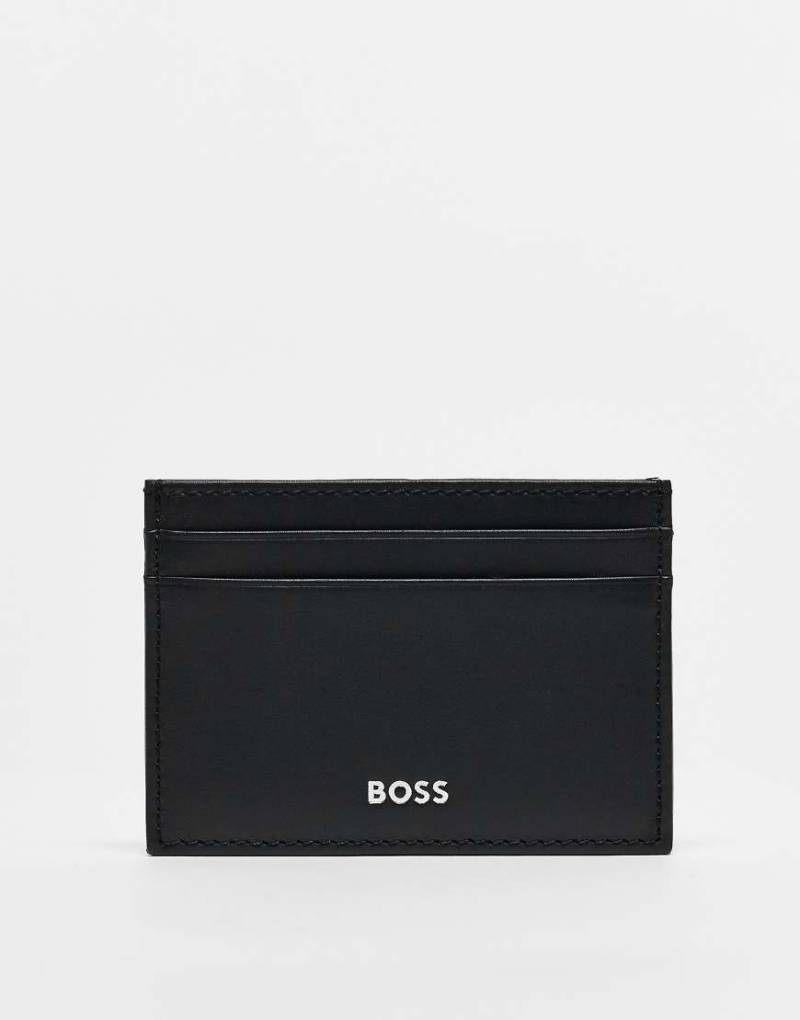 BOSS - Randy - Kartenetui aus Leder in Schwarz mit Logo von BOSS Orange