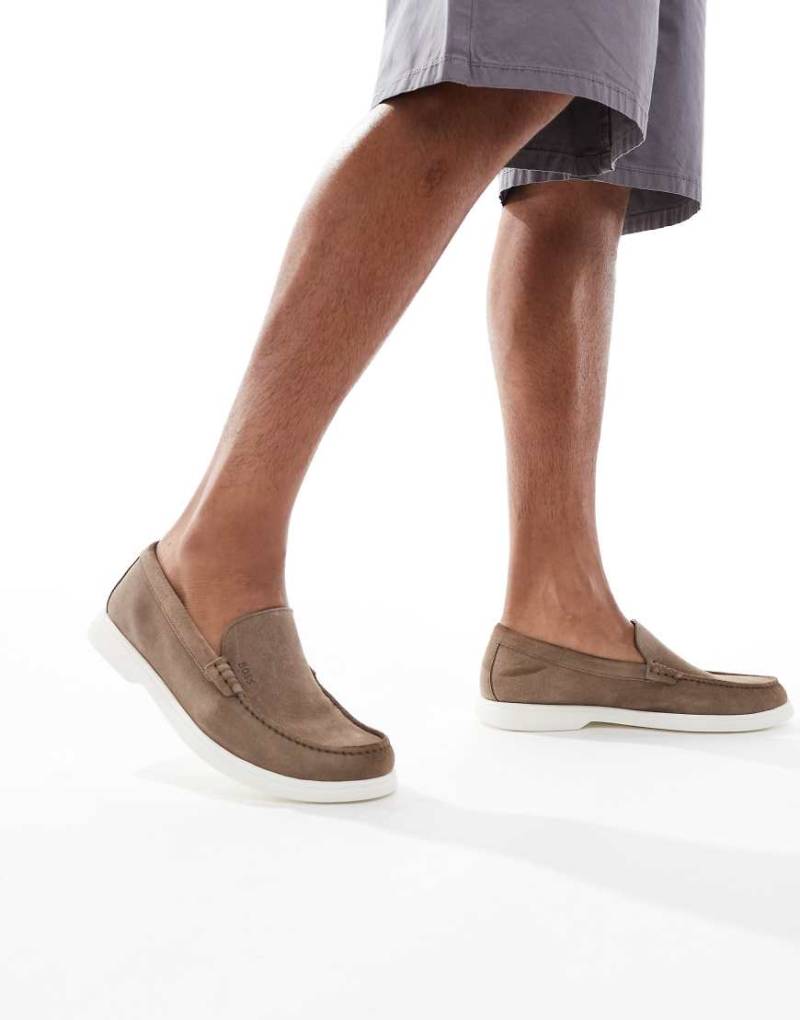 BOSS - Sienne - Wildleder-Loafer in Beige-Neutral von BOSS Orange