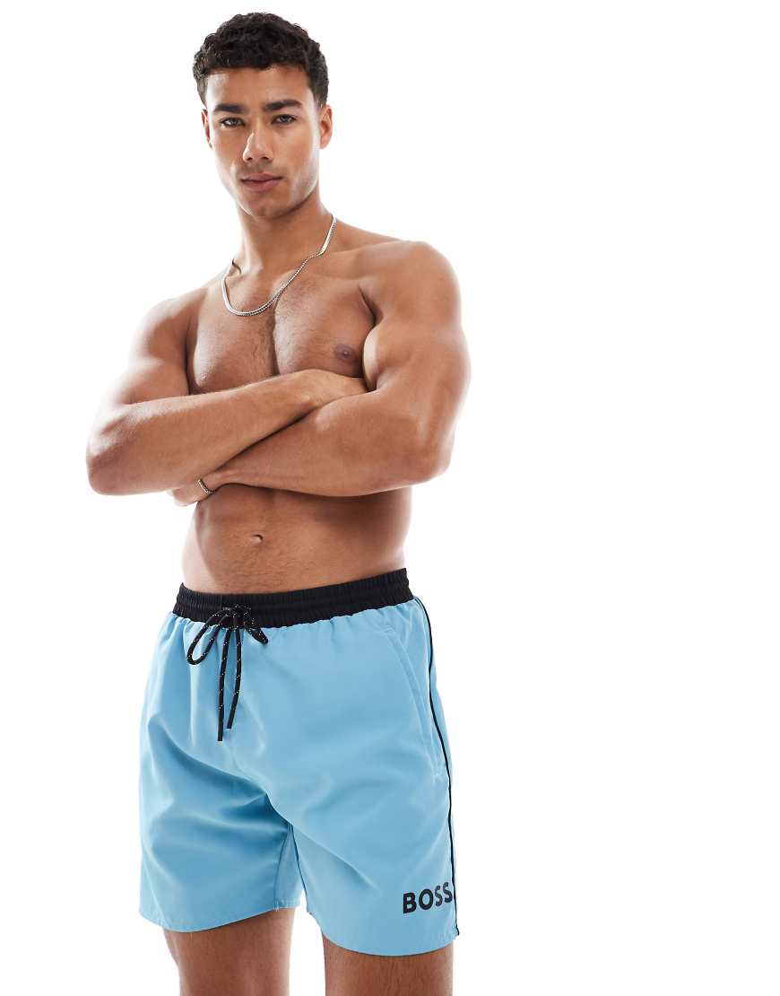 BOSS - Starfish - Badeshorts in Blau und Schwarz BOSS - Starfish - Badeshorts in Blau und Schwarz von BOSS Orange
