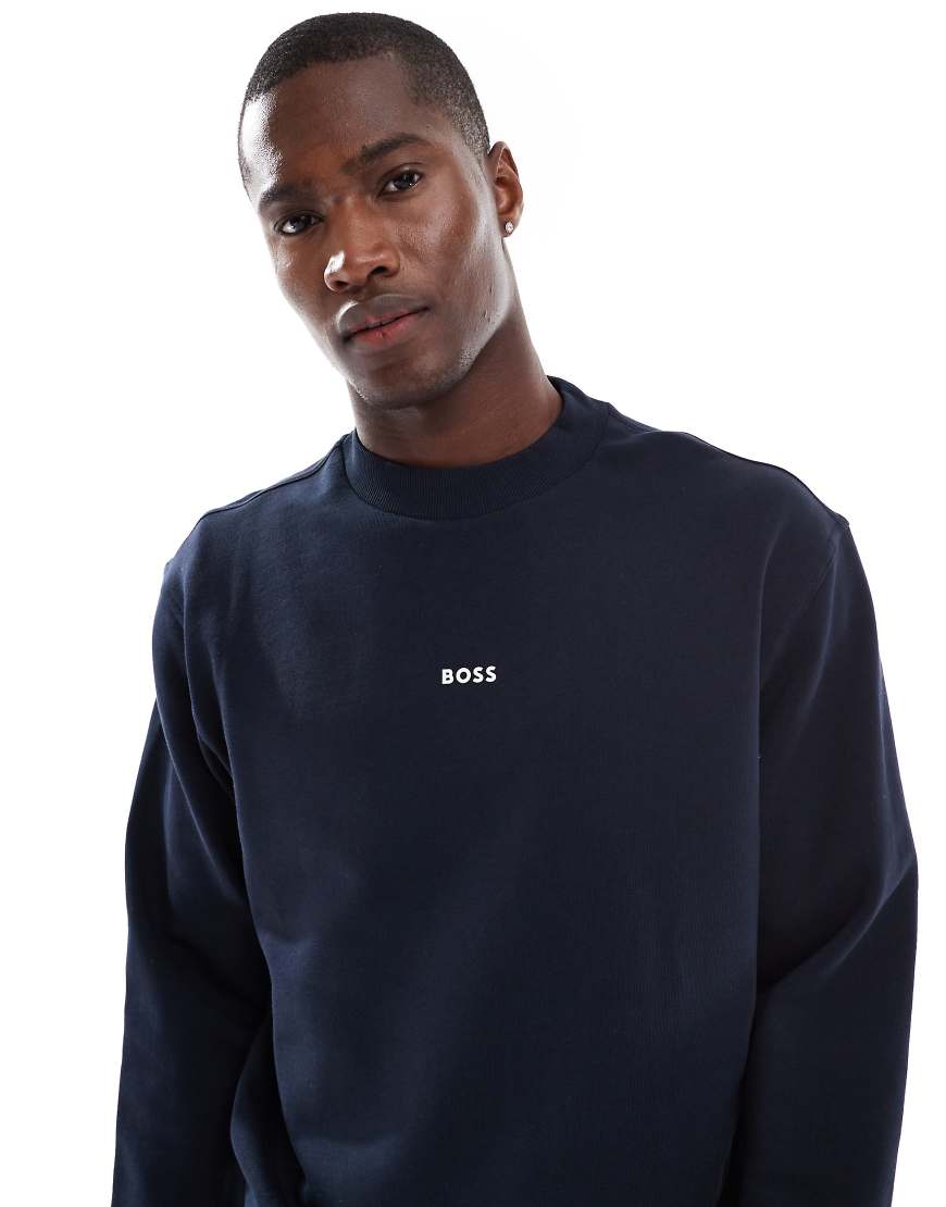 Boss Orange - Sweatshirt in Dunkelblau mit kleinem Brust-Logo Boss Orange - Sweatshirt in Dunkelblau mit kleinem Brust-Logo von BOSS Orange