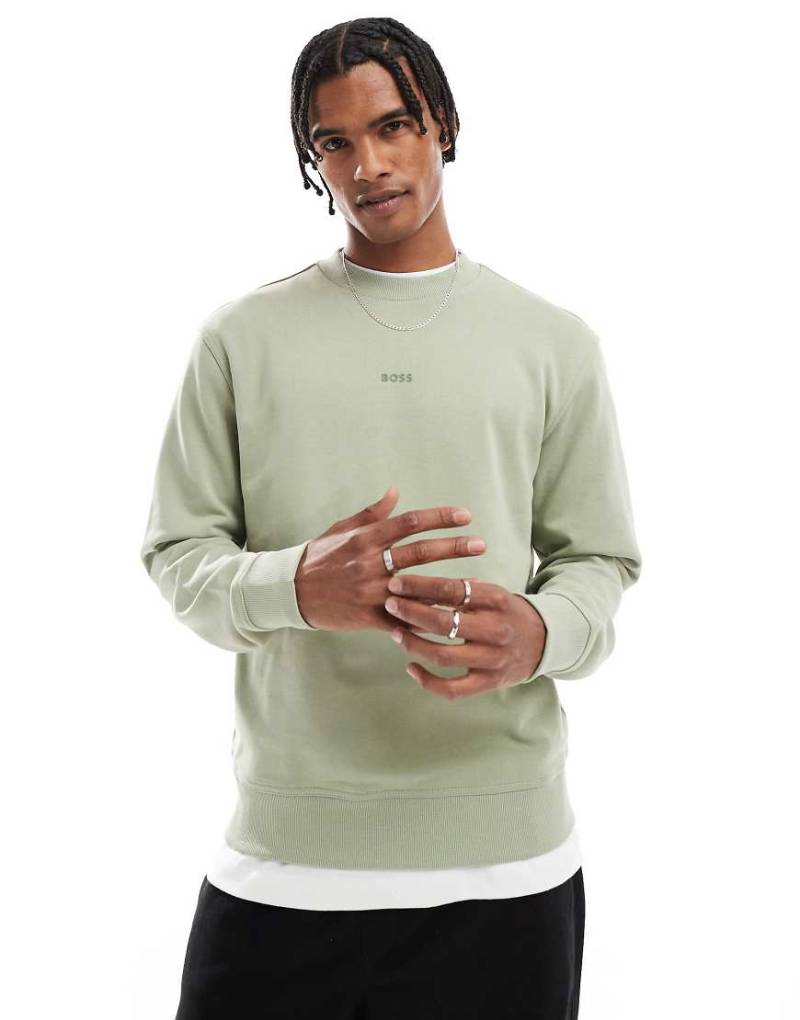 Boss Orange - Sweatshirt in Grün mit kleinem Brust-Logo von BOSS Orange