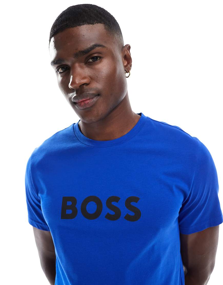 Boss - T-Shirt in Blau mit Brust-Logo von BOSS Orange
