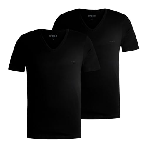BOSS 2er Pack Herren Business T-Shirt 2P Comforts, Farbe:Schwarz, Größe:2XL, Artikel:-001 Black von BOSS