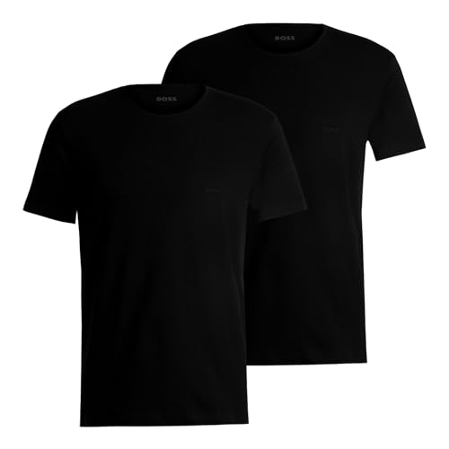 BOSS 2er Pack Herren Business T-ShirtRN 2P Comforts, Farbe:Schwarz, Größe:2XL, Artikel:-001 Black von BOSS