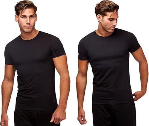 BOSS 2er Pack Herren Business T-ShirtRN 2P Comforts, Farbe:Schwarz, Größe:S, Artikel:-001 Black von BOSS