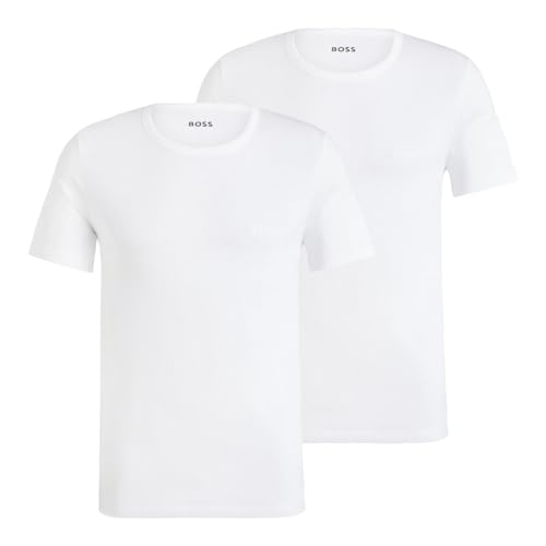 BOSS 2er Pack Herren Business T-ShirtRN 2P Comforts, Farbe:Weiß, Größe:S, Artikel:-100 White von BOSS