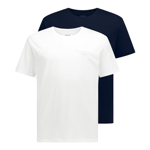 BOSS 2er Pack Herren Übergrößen T-Shirts Roundneck Comfort, Farbe:Mehrfarbig, Größe:4XL, Artikel:-461 Navy/White von BOSS