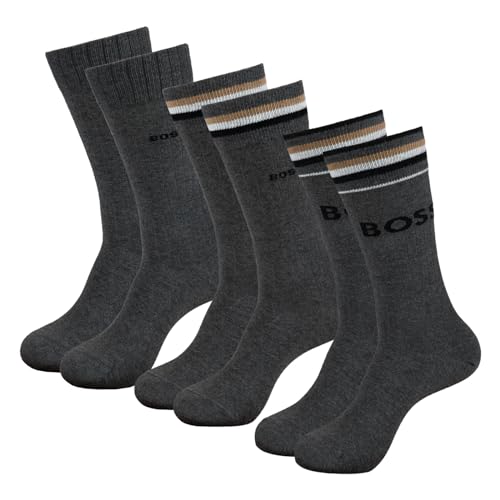 BOSS 3 Paar Herren Sportsocken Tennissocken Socks RS Iconic CC, Farbe:Grau, Größe:39-42, Artikel:-031 grey von BOSS