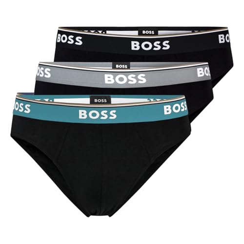 BOSS 3er Pack Herren Power Slips Briefs Unterhosen Cotton Stretch, Farbe:Schwarz, Wäschegröße:2XL, Artikel:-981 Black Multi von BOSS