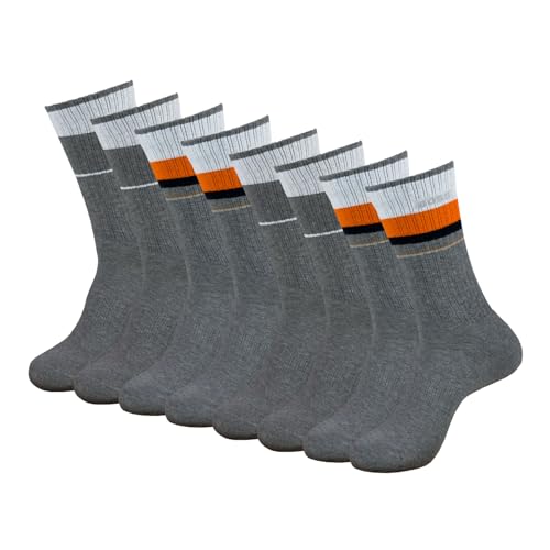 BOSS 4 Paar Herren Tennissocken Sportsocken Crewsocks QS Rib Stripe CC, Farbe:Grau, Größe:39-42, Artikel:-040 silver grey von BOSS
