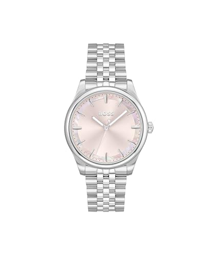BOSS Uhr mit DREI-Zeiger-Quarzwerk für Damen Kollektion Graceful mit Silbernes Edelstahlarmband - 1502776 von BOSS