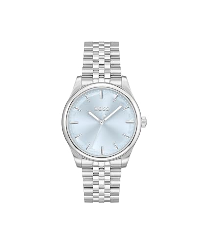 BOSS Uhr mit DREI-Zeiger-Quarzwerk für Damen Kollektion Graceful mit Silbernes Edelstahlarmband - 1502777 von BOSS