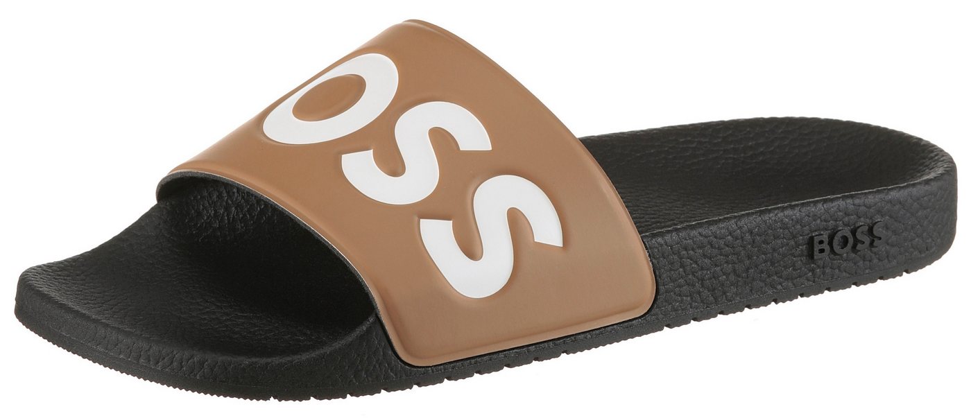 BOSS Aryeh_Slid Badepantolette Pool Slides, Pantolette, Strandschuh mit großem Logo von BOSS