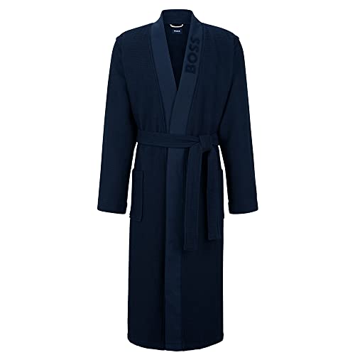 BOSS Men's Waffle Kimono Dressing_Gown, Dark Blue403, S von BOSS