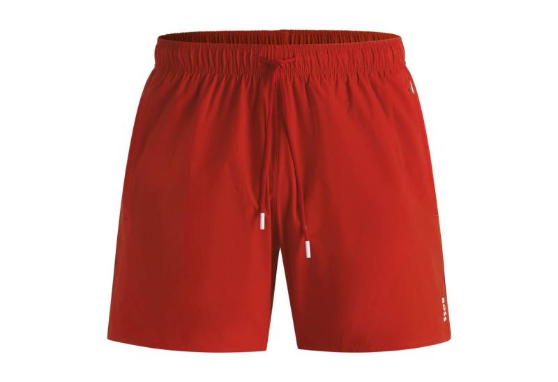 BOSS Badeshorts Iconic mit Zierstreifen in typischen Boss-Farben von BOSS