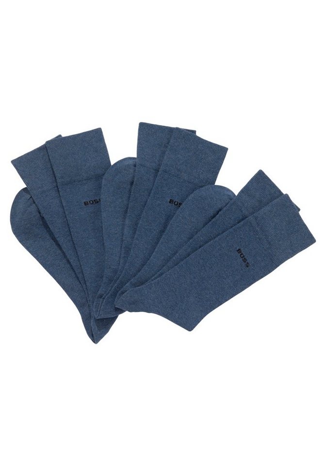 BOSS Basicsocken 3P RS Uni Colors (3-Paar) mit eingenähtem Logoschriftzug von BOSS