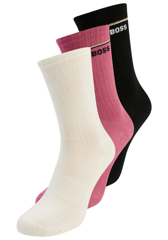 BOSS Basicsocken 3P QS Iconic CC SP W (3-Paar) kontrastfarbene Details von BOSS
