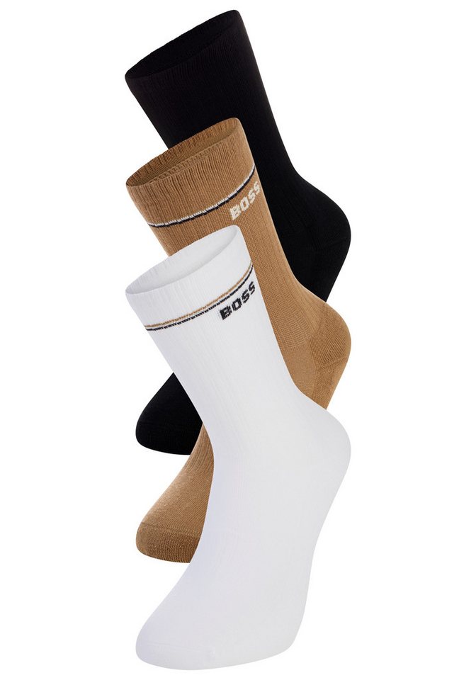 BOSS Basicsocken 3P QS Iconic CC SP W (3-Paar) kontrastfarbene Details von BOSS