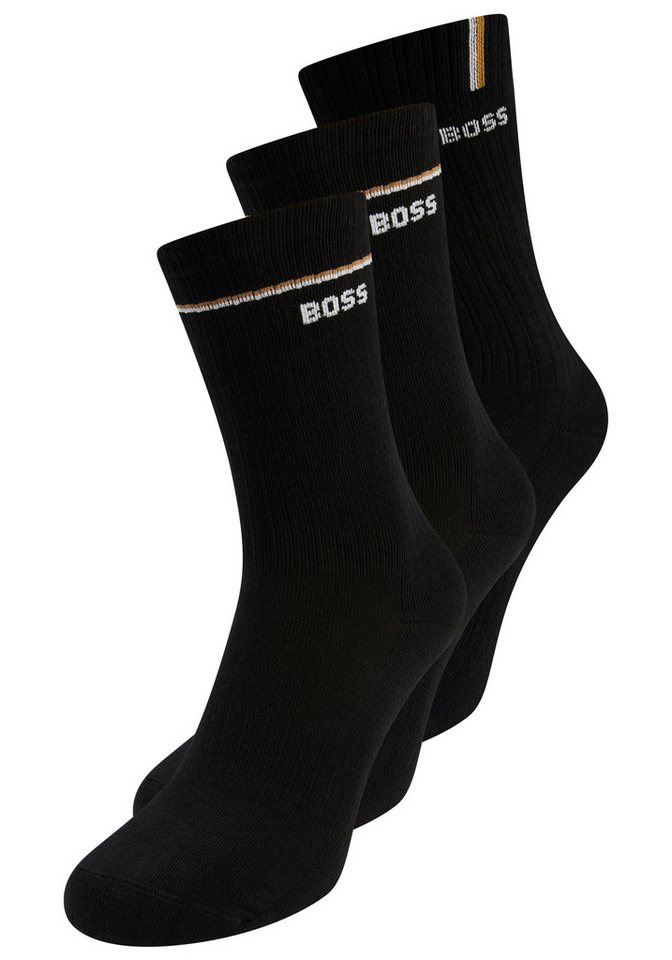 BOSS Basicsocken 3P QS Iconic CC SP W (3-Paar) kontrastfarbene Details von BOSS