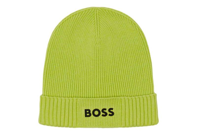 BOSS Beanie Asic Beanie-X mit aufgesetztem BOSS Gummi-Logo von BOSS