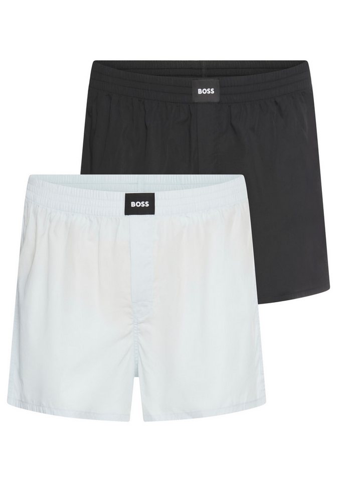 BOSS Boxer 2P Boxer S. CW Peach (Packung, 2-St) mit BOSS Logopatch auf dem Bund von BOSS