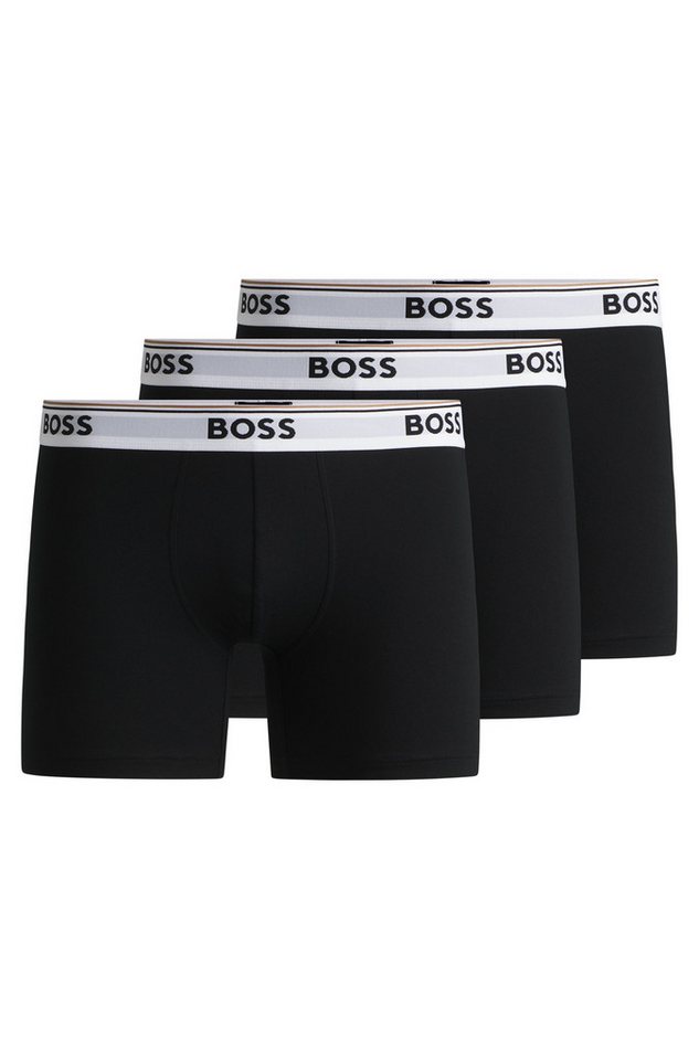 BOSS Langer Boxer Brief 3 PACK mit farblich passendem Webbund von BOSS