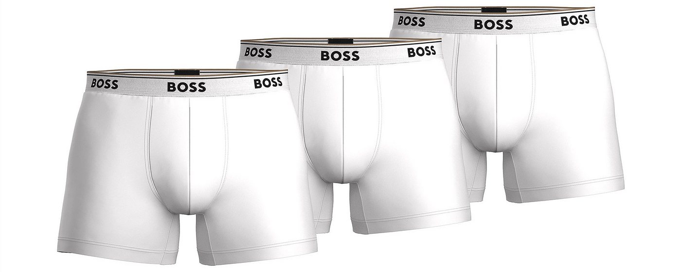 BOSS Boxer Brief 3P Power (Dreierpack, 3-St., 3er-Pack) figurbetonter Cyclist mit etwas längerem Bein im Dreierpack von BOSS