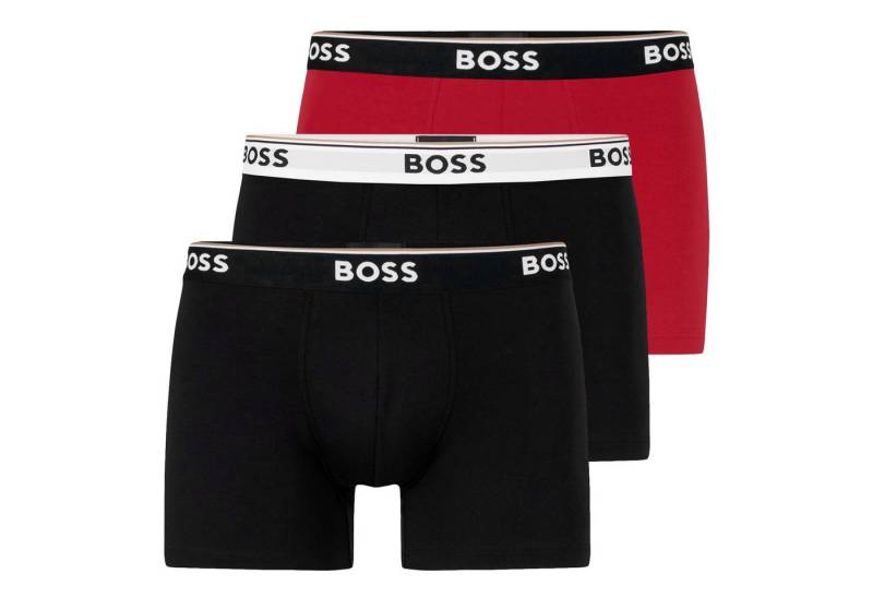 BOSS Boxer Cotton Stretch (3-St) mit umlaufend eingewebtem Markenschriftzug von BOSS