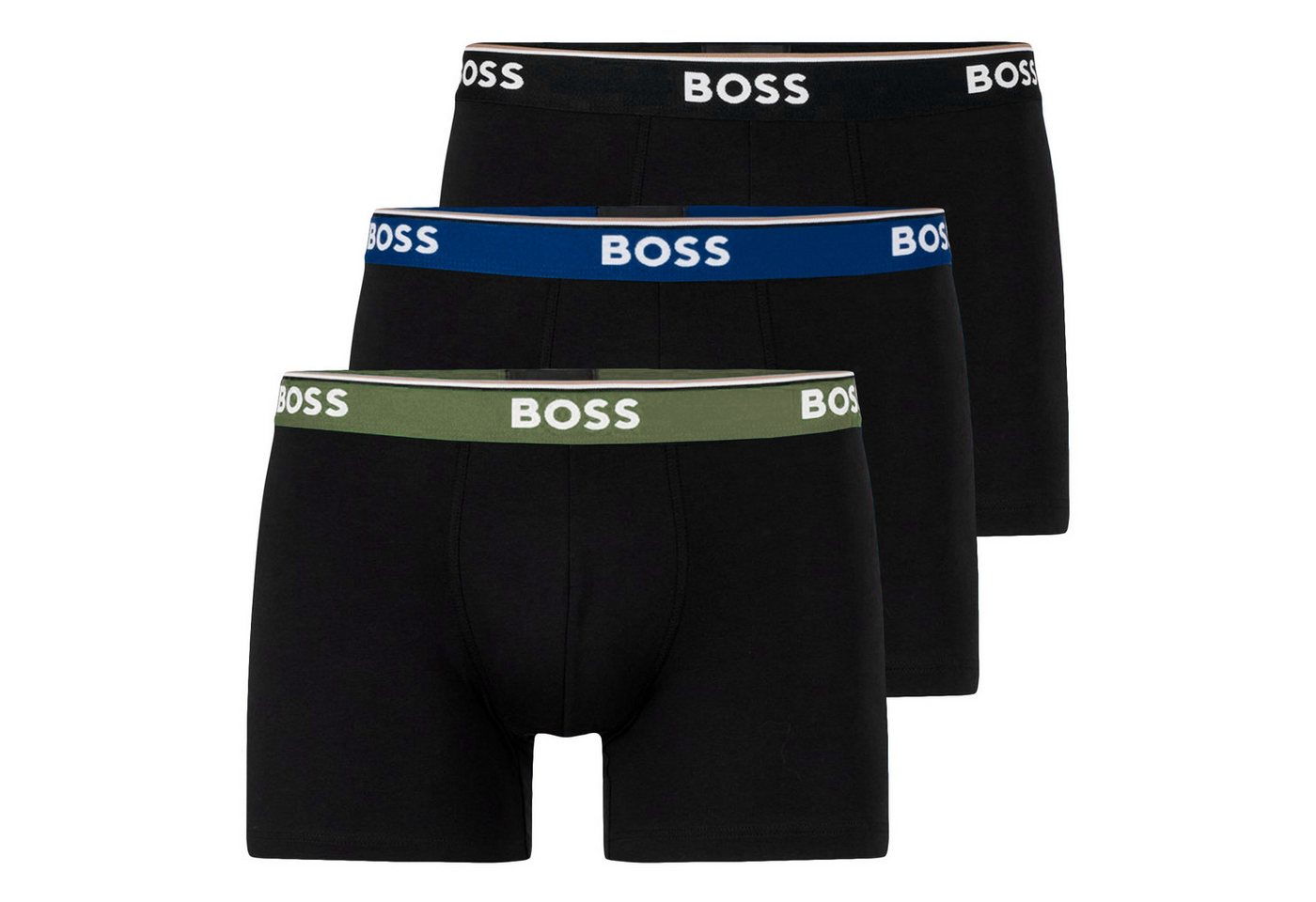 BOSS Boxer Cotton Stretch (3-St) mit umlaufend eingewebtem Markenschriftzug von BOSS