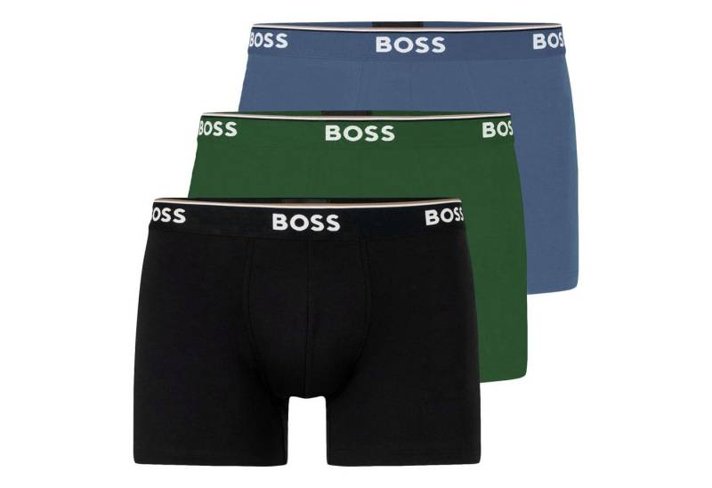 BOSS Boxer Cotton Stretch (3-St) mit umlaufend eingewebtem Markenschriftzug von BOSS