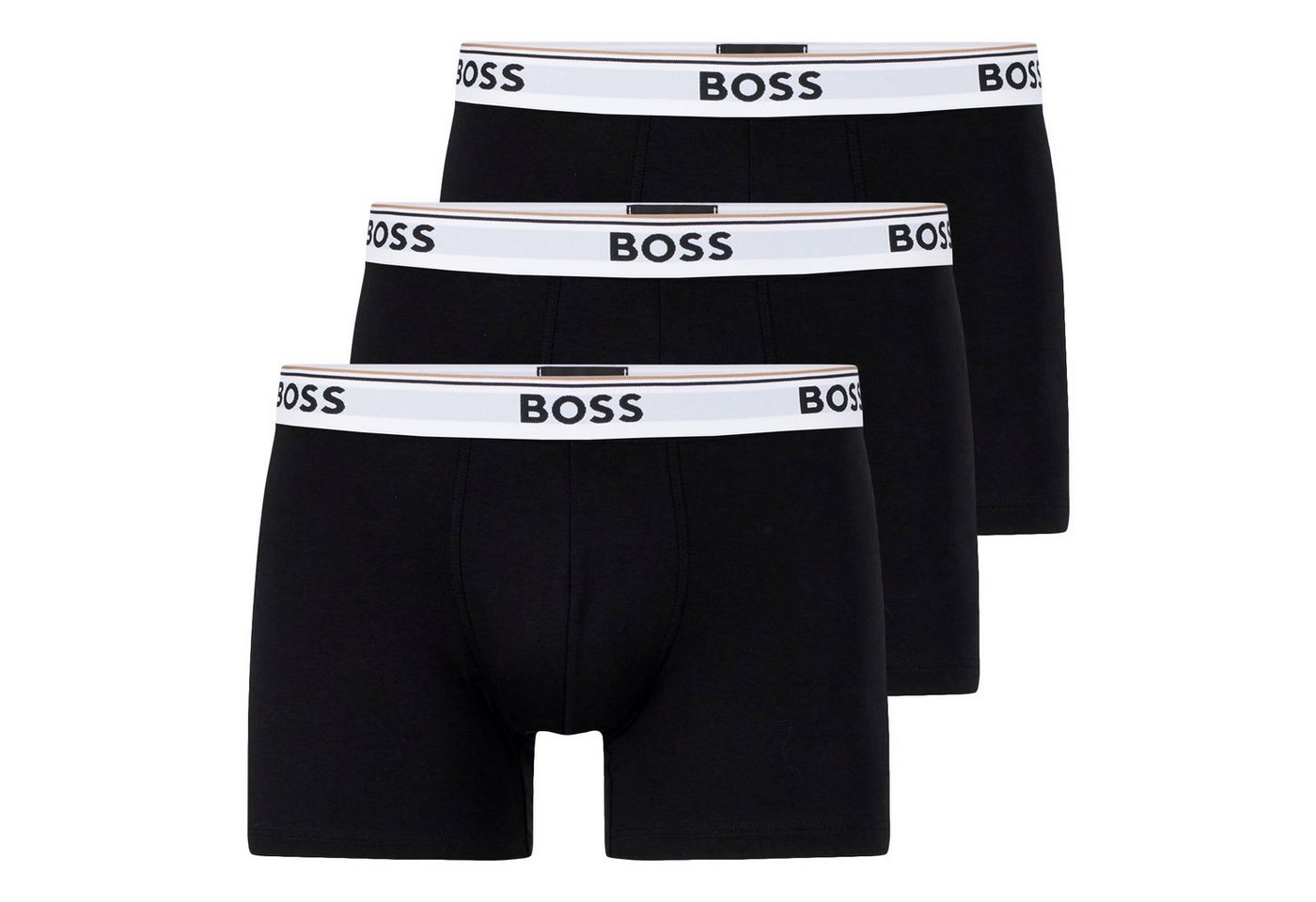 BOSS Boxer Cotton Stretch (3-St) mit umlaufend eingewebtem Markenschriftzug von BOSS