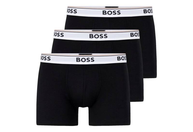 BOSS Boxer Cotton Stretch (3-St) mit umlaufend eingewebtem Markenschriftzug von BOSS