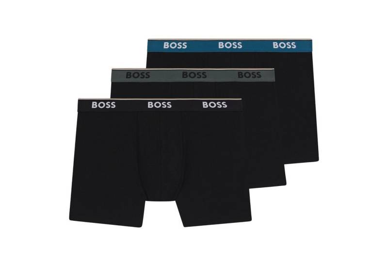BOSS Boxer Cotton Stretch (3-St) mit umlaufend eingewebtem Markenschriftzug von BOSS