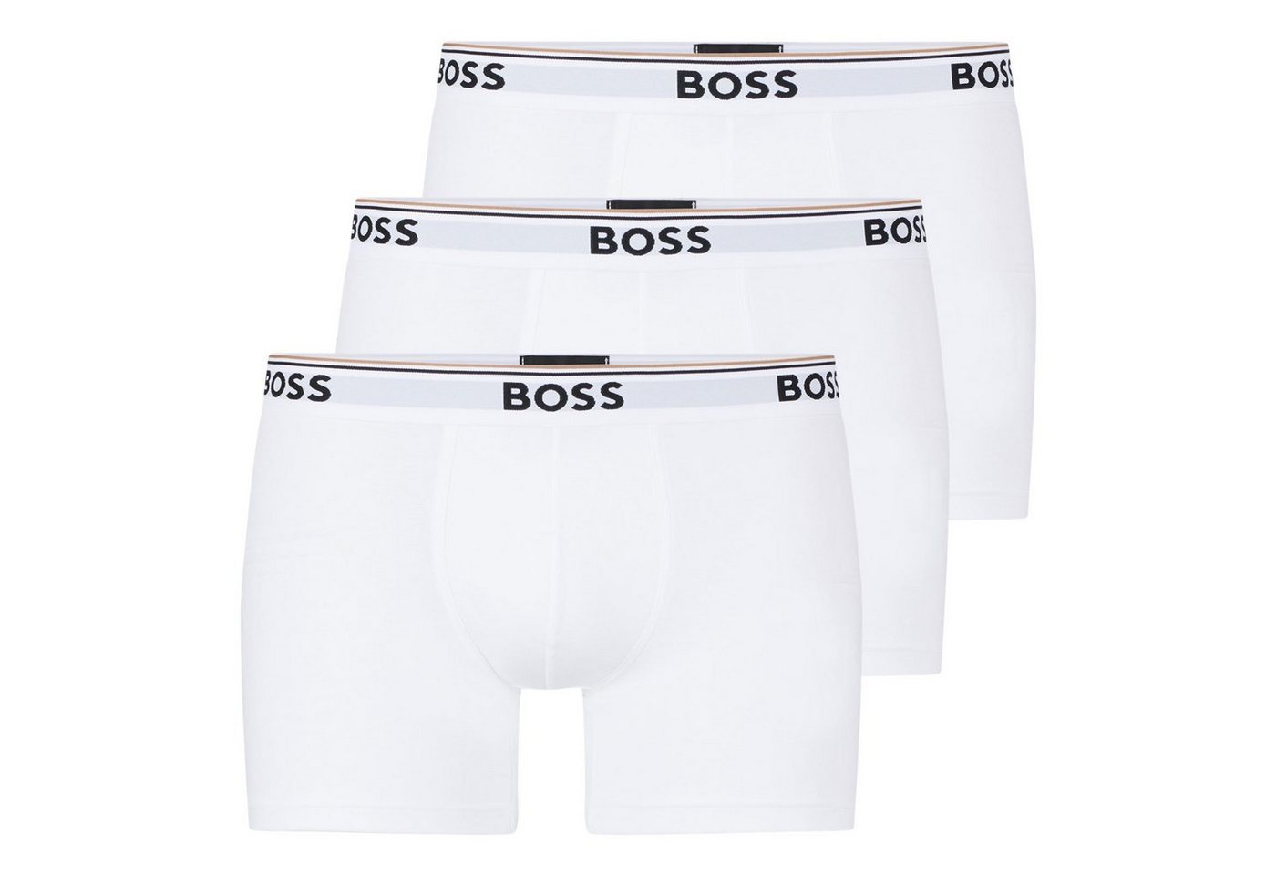 BOSS Boxer Cotton Stretch (3-St) mit umlaufend eingewebtem Markenschriftzug von BOSS