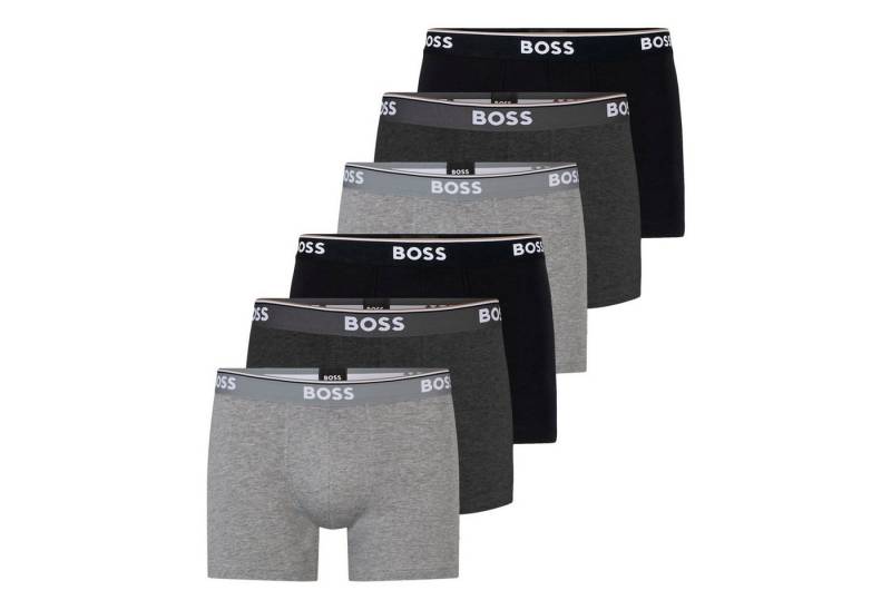 BOSS Boxer Cotton Stretch (6-St) mit umlaufend eingewebtem Markenschriftzug von BOSS