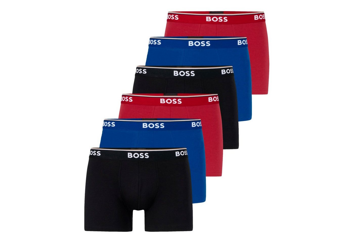 BOSS Boxer Cotton Stretch (6-St) mit umlaufend eingewebtem Markenschriftzug von BOSS