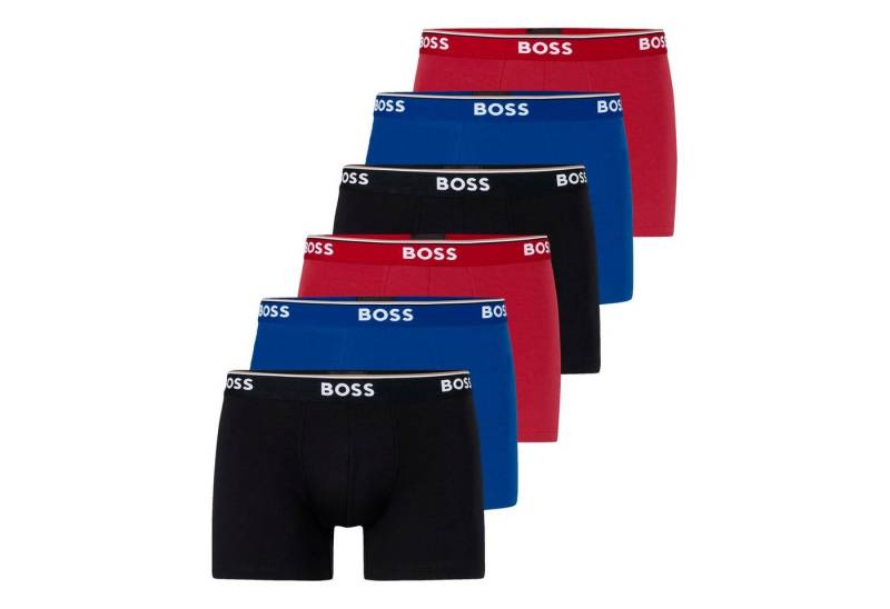 BOSS Boxer Cotton Stretch (6-St) mit umlaufend eingewebtem Markenschriftzug von BOSS