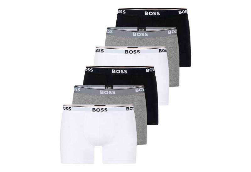 BOSS Boxer Cotton Stretch (6-St) mit umlaufend eingewebtem Markenschriftzug von BOSS