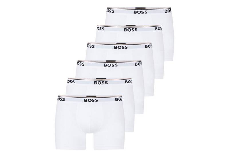 BOSS Boxer Cotton Stretch (6-St) mit umlaufend eingewebtem Markenschriftzug von BOSS