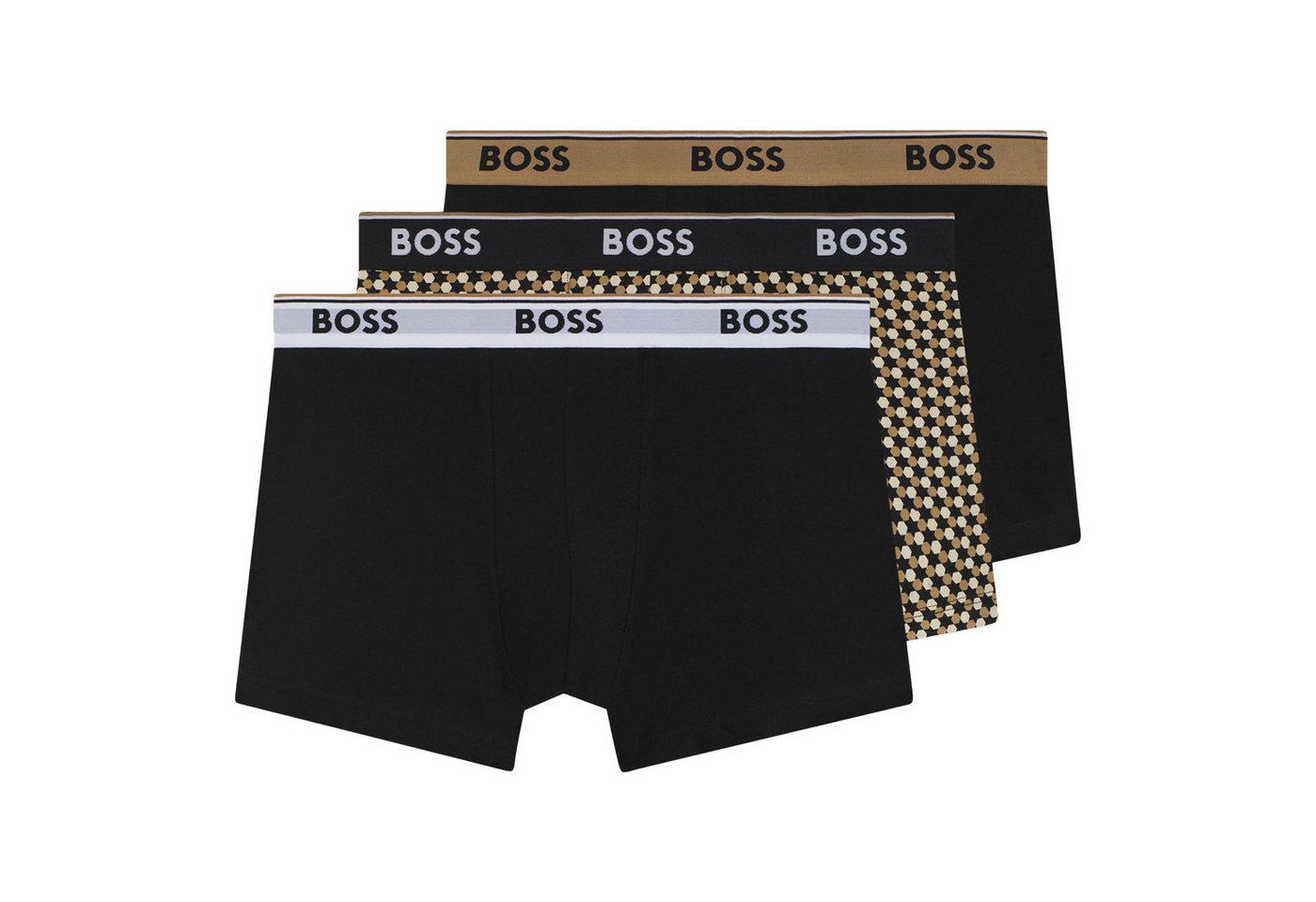 BOSS Boxer Trunk Power Design (3-St., 3er Pack) mit breitem Webgummibund von BOSS