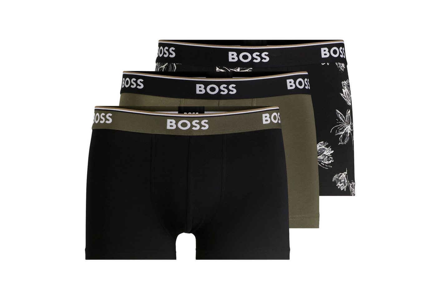 BOSS Boxer Trunk Power Design (3-St., 3er Pack) mit breitem Webgummibund von BOSS