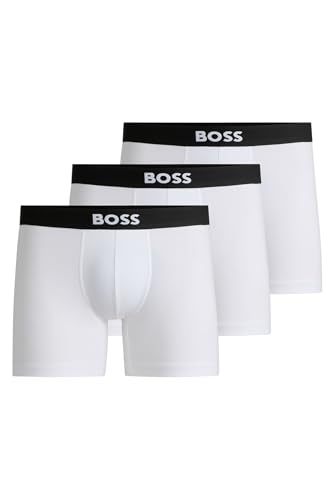 BOSS Herren Boxerbr 3p One Boxer Brief, White 100, S von BOSS