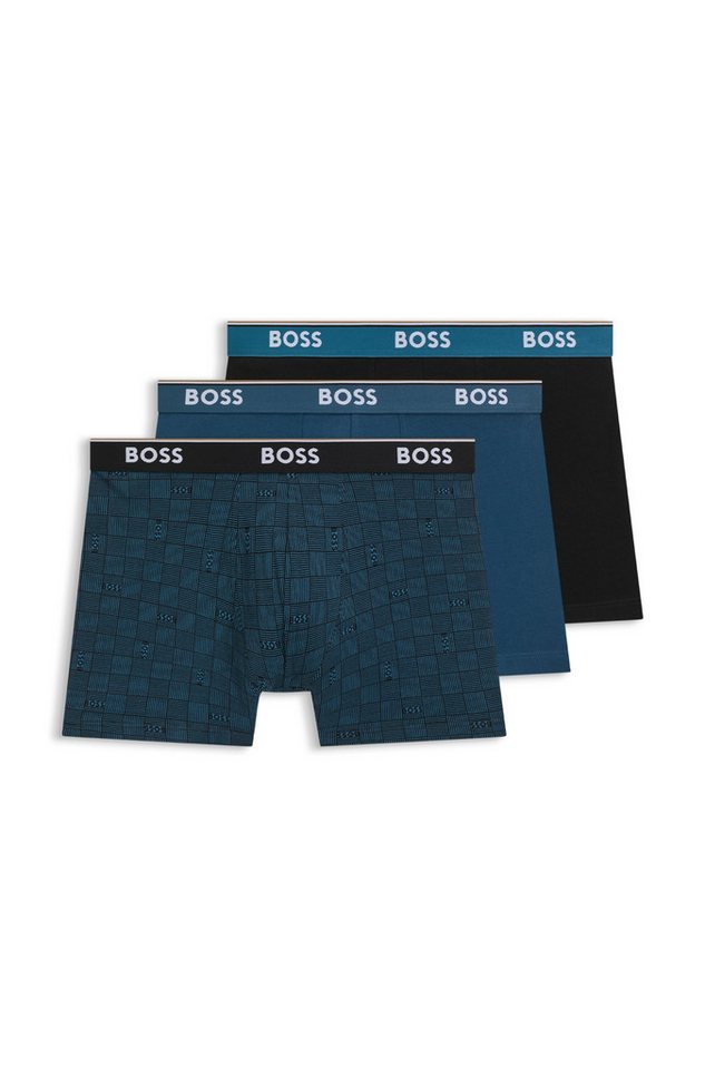 BOSS Boxershorts Boxer Brief 3P Power Design (3-St) mit 2x Uni und 1x Muster von BOSS