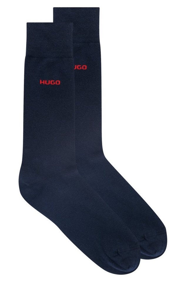 HUGO Businesssocken 2P RS UNI CC (Packung, 2-Paar, 2er Pack) mit kontrastfarbenem HUGO Logo-Schriftzug von HUGO