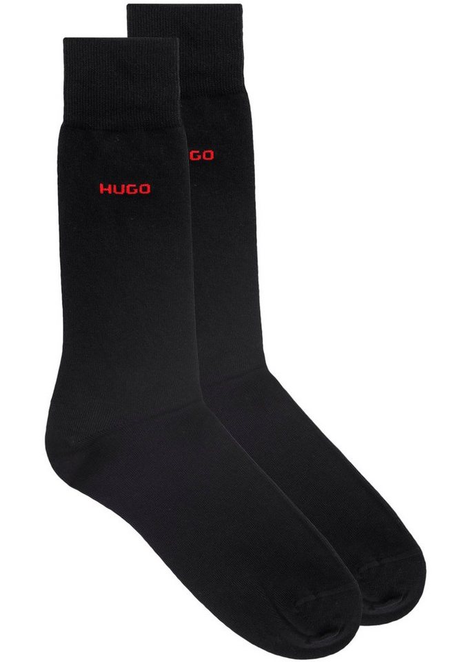 HUGO Businesssocken 2P RS UNI CC (Packung, 2-Paar, 2er Pack) mit kontrastfarbenem HUGO Logo-Schriftzug von HUGO