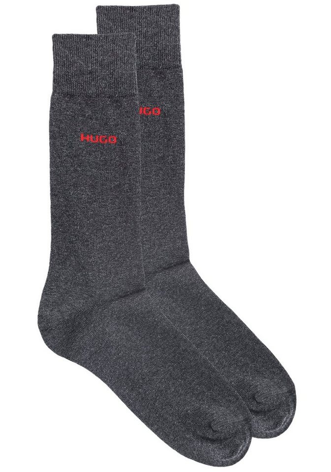 HUGO Businesssocken 2P RS UNI CC (Packung, 2-Paar, 2er Pack) mit kontrastfarbenem HUGO Logo-Schriftzug von HUGO