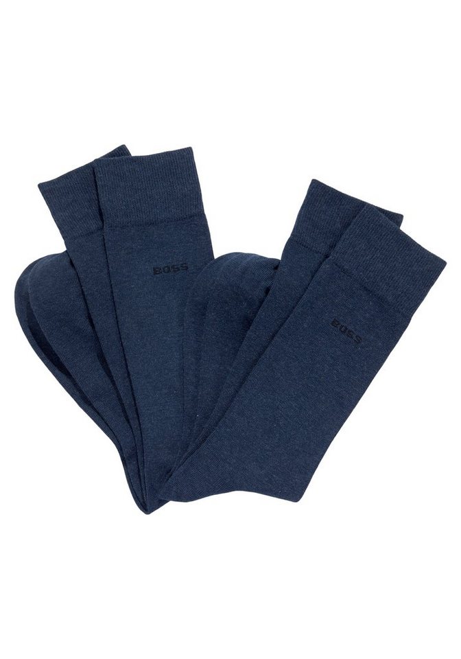 BOSS Businesssocken 2P RS Uni (Packung, 2-Paar, 2er Pack) mit eingestricktem BOSS Logo-Schriftzug von BOSS